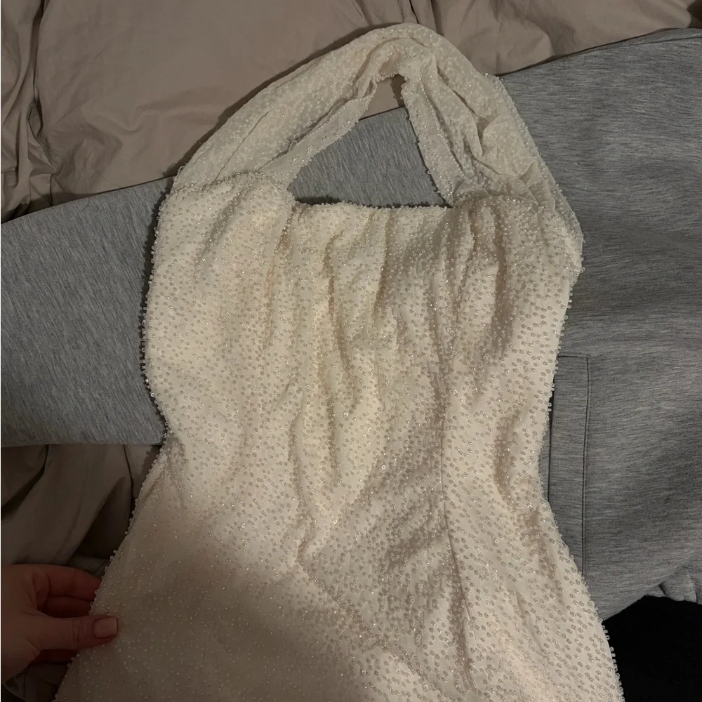 Oh Polly Strapless White Gown - Picture 3 of 8